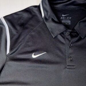 Nike Dri-FIT Polo‎ Shirt Men's XXL Black White Athletic Golf Training Breathable